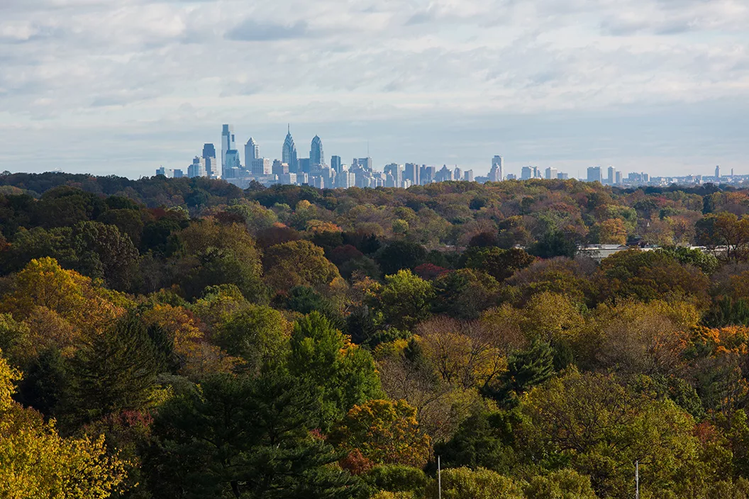 Skyline of Philadelphia as seen from Swarthmore